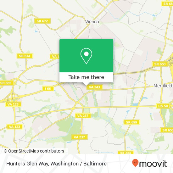 Mapa de Hunters Glen Way, Fairfax, VA 22031