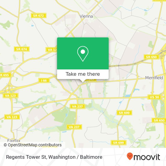 Mapa de Regents Tower St, Fairfax, VA 22031