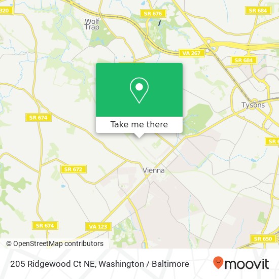 205 Ridgewood Ct NE, Vienna, VA 22180 map