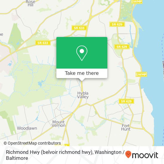 Mapa de Richmond Hwy (belvoir richmond hwy), Alexandria, VA 22306