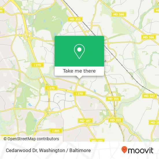Mapa de Cedarwood Dr, Rockville, MD 20852
