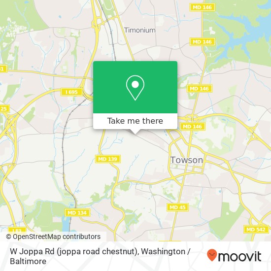 Mapa de W Joppa Rd (joppa road chestnut), Towson, MD 21204