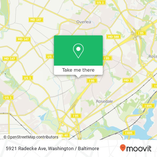 Mapa de 5921 Radecke Ave, Baltimore, MD 21206