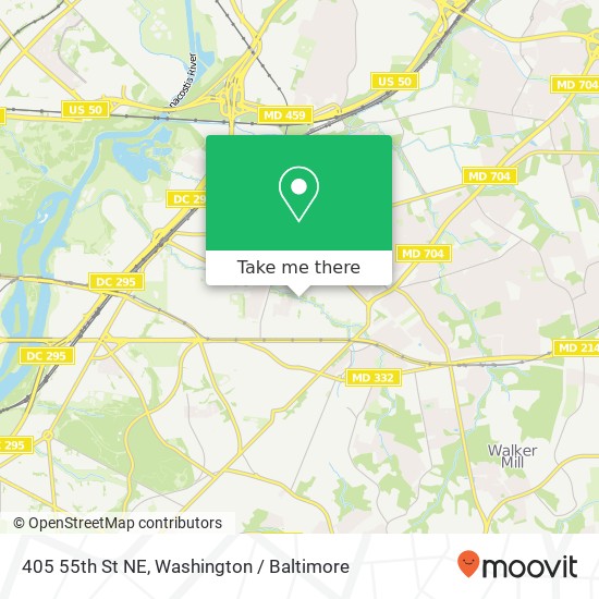 Mapa de 405 55th St NE, Washington, DC 20019