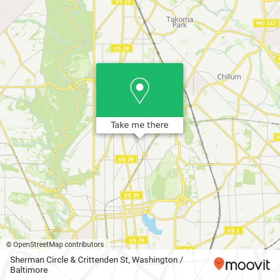 Sherman Circle & Crittenden St map