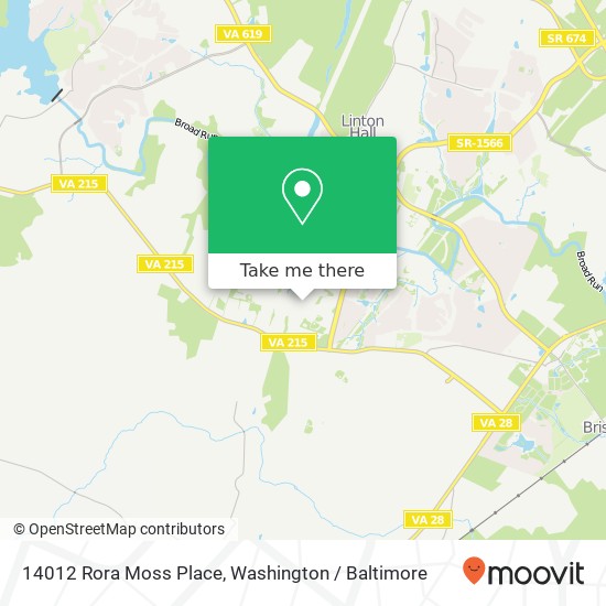 Mapa de 14012 Rora Moss Place, 14012 Rora Moss Pl, Bristow, VA 20136, USA