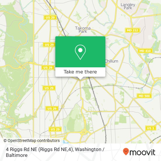Mapa de 4 Riggs Rd NE (Riggs Rd NE,4), Washington, DC 20011