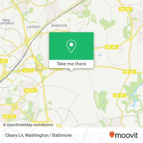 Mapa de Cleary Ln, Bowie, MD 20721