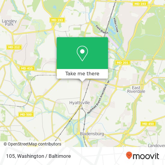 Mapa de 105, 6103 Baltimore Ave #105, Riverdale, MD 20737, USA