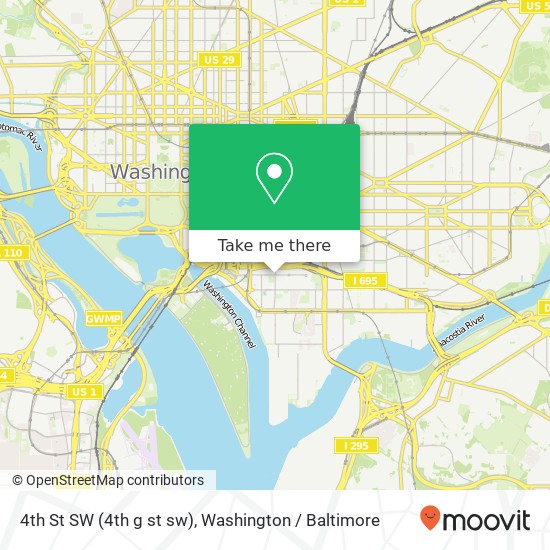 Mapa de 4th St SW (4th g st sw), Washington, DC 20024