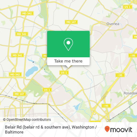 Mapa de Belair Rd (belair rd & southern ave), Baltimore, MD 21206