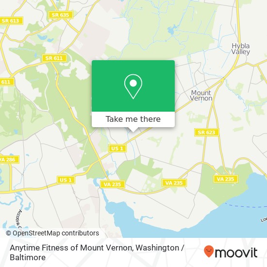 Anytime Fitness of Mount Vernon, 8636 Richmond Hwy map