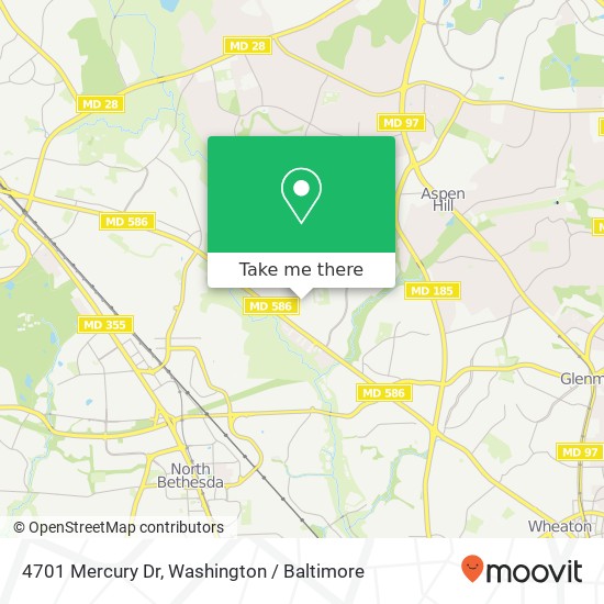 Mapa de 4701 Mercury Dr, Rockville, MD 20853