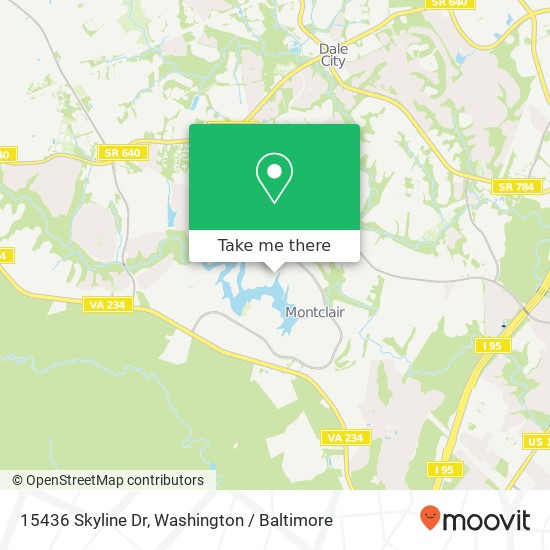 15436 Skyline Dr, Dumfries (MONTCLAIR), VA 22025 map