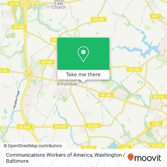 Mapa de Communications Workers of America, 4308 Evergreen Ln