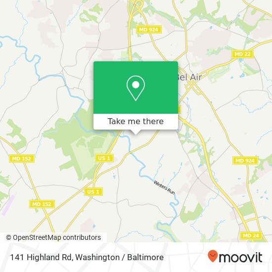 Mapa de 141 Highland Rd, Bel Air, MD 21014