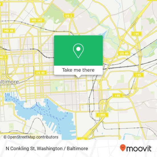 Mapa de N Conkling St, Baltimore, MD 21224