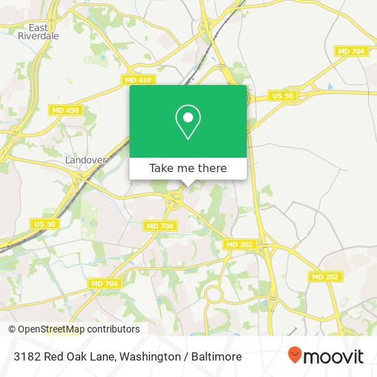 Mapa de 3182 Red Oak Lane, 3182 Red Oak Ln, Glenarden, MD 20706, USA