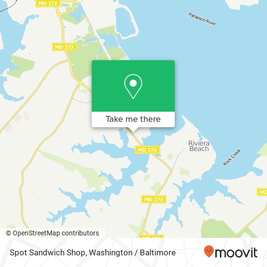 Mapa de Spot Sandwich Shop, 8109 Ft Smallwood Rd