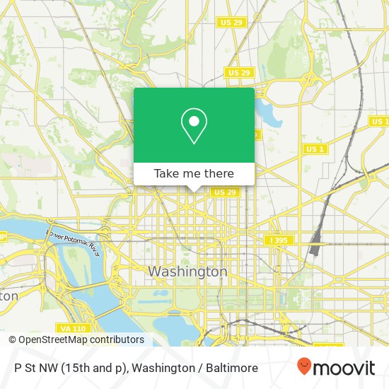 Mapa de P St NW (15th and p), Washington, DC 20005