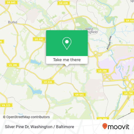Mapa de Silver Pine Dr, Springfield, VA 22153