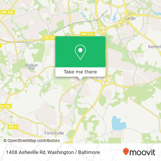 Mapa de 1408 Asheville Rd, District Heights, MD 20747