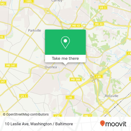 Mapa de 10 Leslie Ave, Nottingham, MD 21236