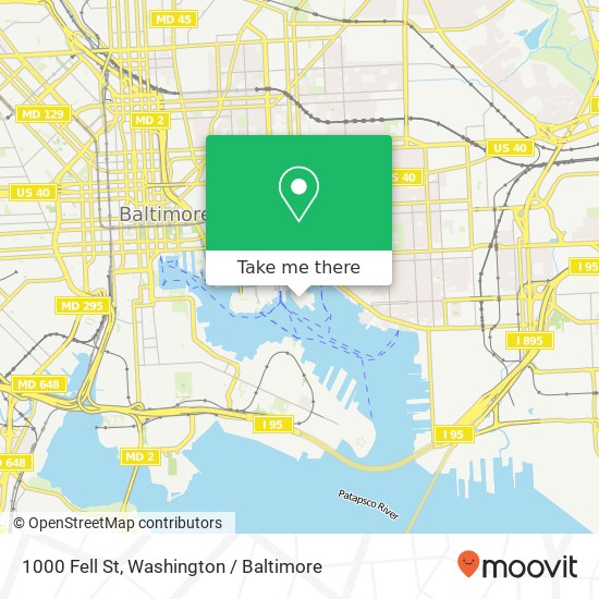 Mapa de 1000 Fell St, Baltimore, MD 21231