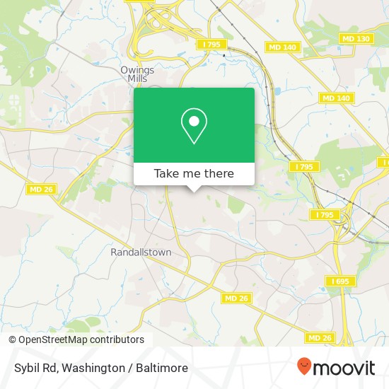 Mapa de Sybil Rd, Randallstown, MD 21133