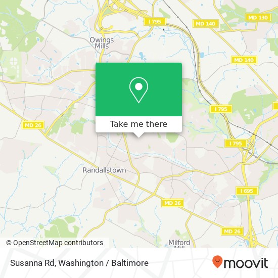 Mapa de Susanna Rd, Randallstown, MD 21133