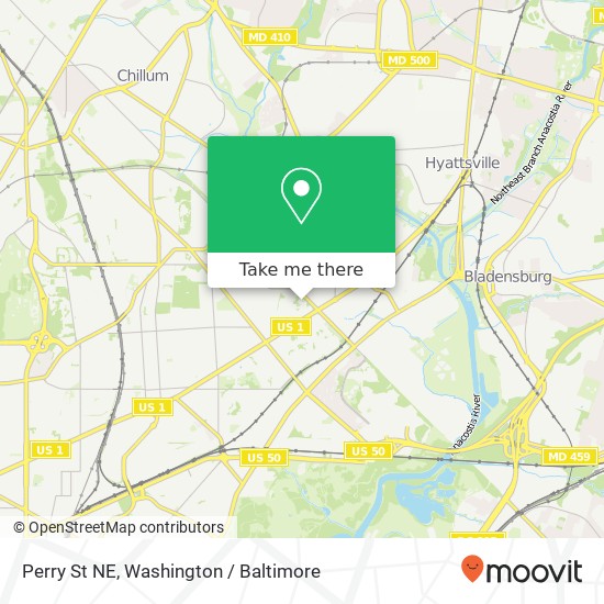 Mapa de Perry St NE, Washington, DC 20018