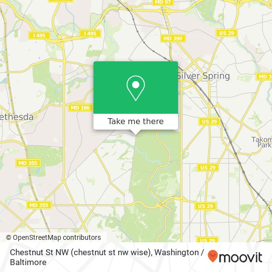 Mapa de Chestnut St NW (chestnut st nw wise), Washington, DC 20015