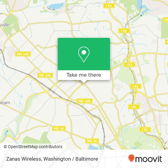 Mapa de Zanas Wireless, 5137 Park Heights Ave