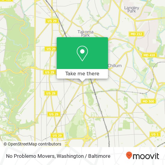 Mapa de No Problemo Movers, New Hampshire Ave NW