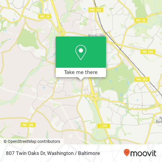 Mapa de 807 Twin Oaks Dr, Potomac, MD 20854