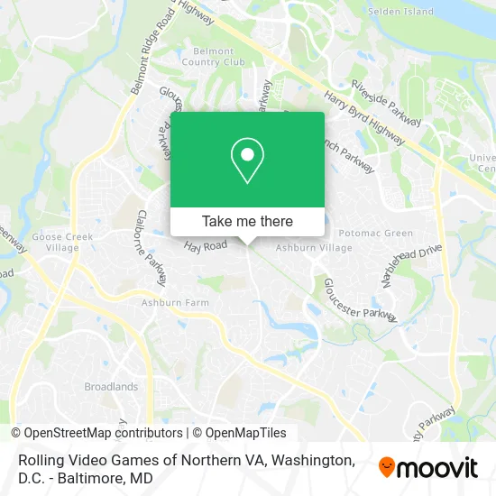 Rolling Video Games of Northern VA map