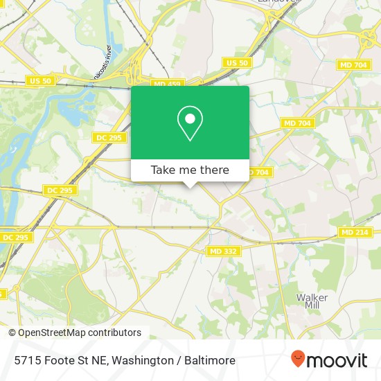 Mapa de 5715 Foote St NE, Washington, DC 20019