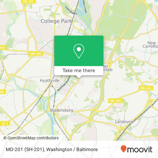 Mapa de MD-201 (SH-201), Riverdale, MD 20737