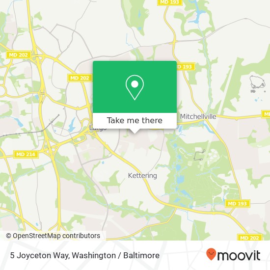 Mapa de 5 Joyceton Way, Upper Marlboro, MD 20774