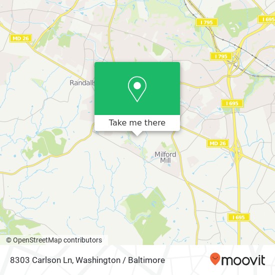 Mapa de 8303 Carlson Ln, Windsor Mill, MD 21244