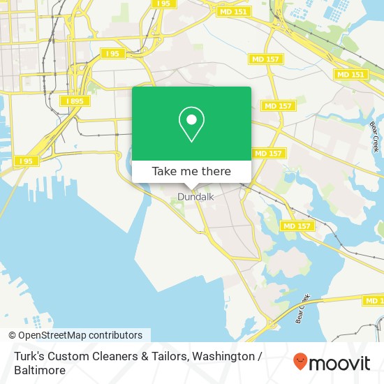 Mapa de Turk's Custom Cleaners & Tailors, 18 N Dundalk Ave