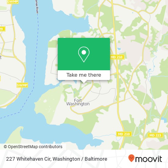 Mapa de 227 Whitehaven Cir, Fort Washington, MD 20744