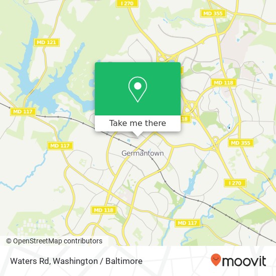 Mapa de Waters Rd, Germantown, MD 20874