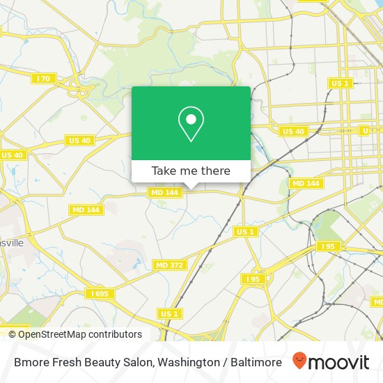 Mapa de Bmore Fresh Beauty Salon, 4118 Frederick Ave