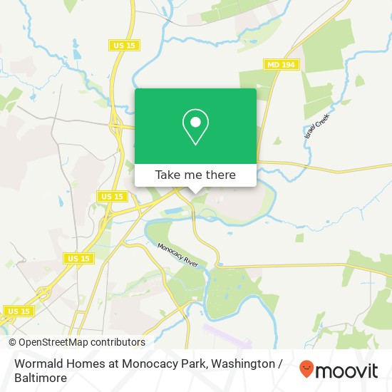 Mapa de Wormald Homes at Monocacy Park, 1400 Laurel Wood Way