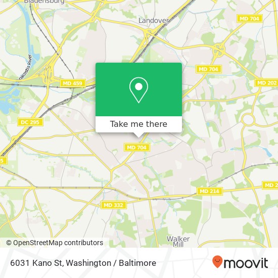 Mapa de 6031 Kano St, Capitol Heights, MD 20743