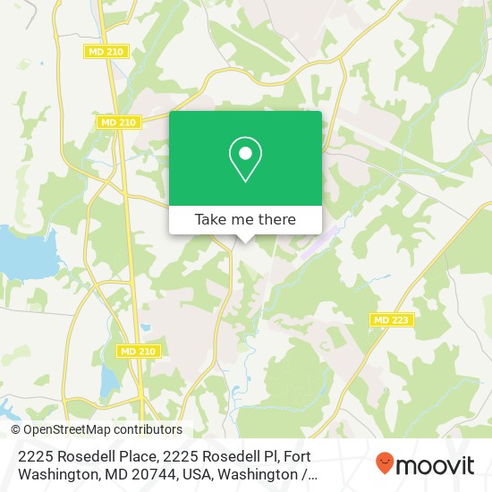 Mapa de 2225 Rosedell Place, 2225 Rosedell Pl, Fort Washington, MD 20744, USA