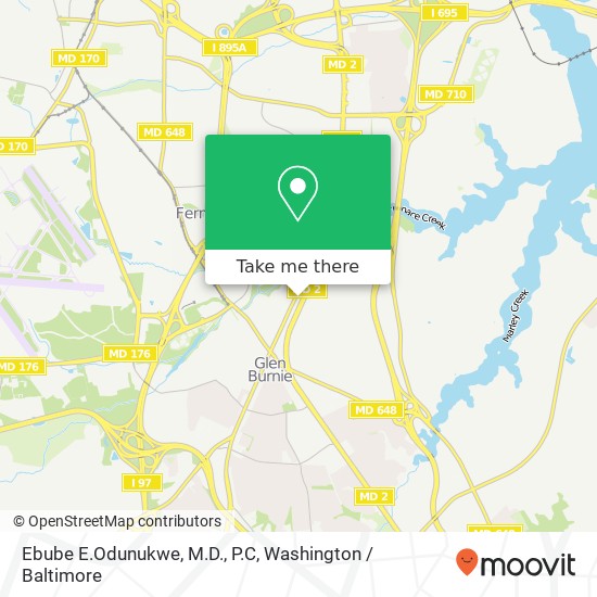 Mapa de Ebube E.Odunukwe, M.D., P.C, 7310 Ritchie Hwy