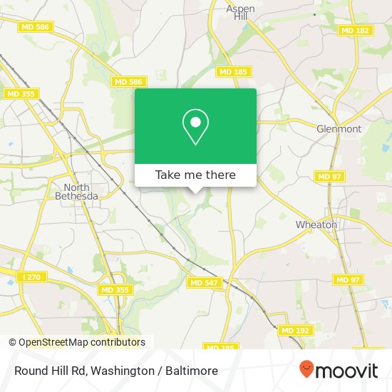 Mapa de Round Hill Rd, Silver Spring (ASPEN HILL), MD 20906