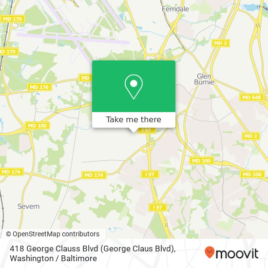 Mapa de 418 George Clauss Blvd (George Claus Blvd), Severn, MD 21144